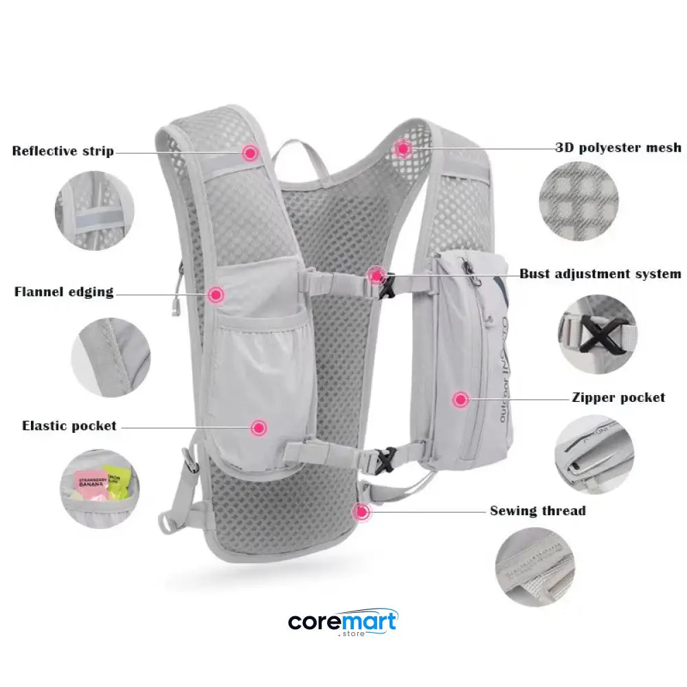 5L Breathable Hydration Vest Trail Running Backpacks Lightweight Cycling Run Jogging Marathon Backpack Riding Bike Climbing Bag